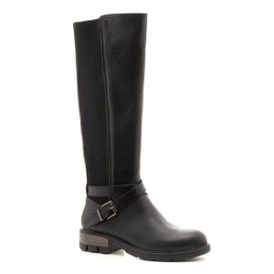 Corkys Black Over the Knee Boots with Decorative Buckle